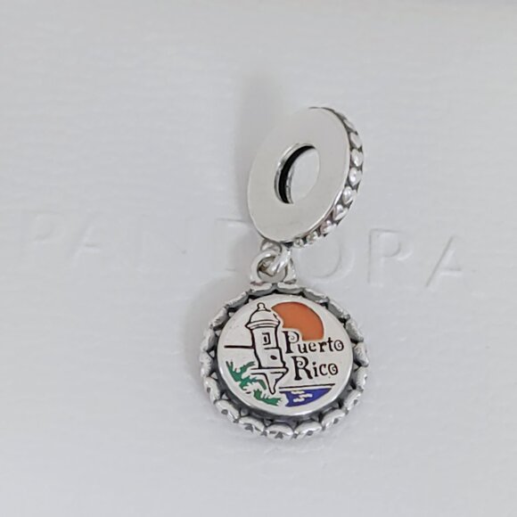 Pandora Puerto Rico Exclusive Travel Dangle Charm Beach Sunset Pendant S925 ALE - Picture 4 of 6